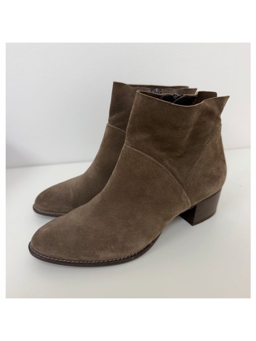 Paul Green Women Ankle Boots Suede Leather UK 4 / US 6.5 Modern Comfort Taupe